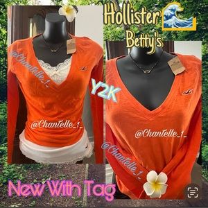 Y2k NWT Hollister Betty’s V-neck top long sleeves